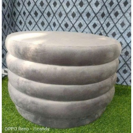 88003016 : Bàn Sofa, Ottoman Hình Tròn - Màu Xám
